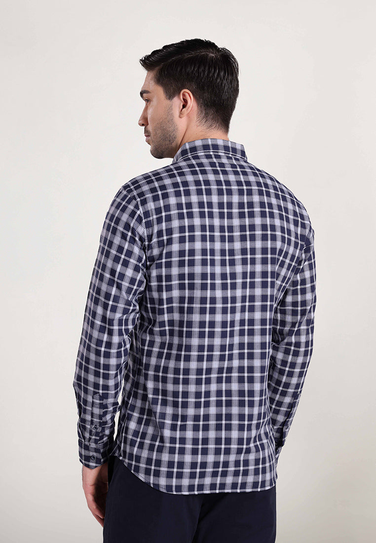 MOC Kemeja Lengan Panjang Pria ASHBY - BLUE