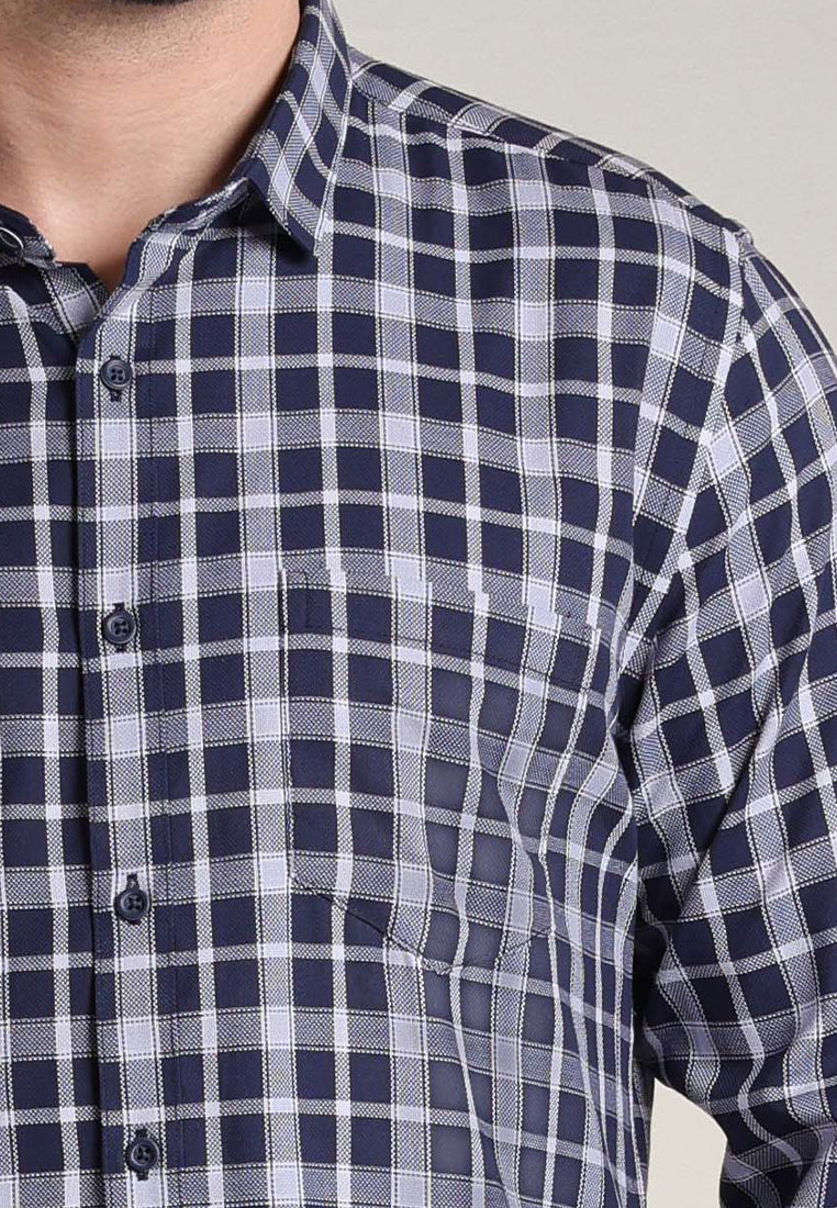 MOC Kemeja Lengan Panjang Pria ASHBY - BLUE