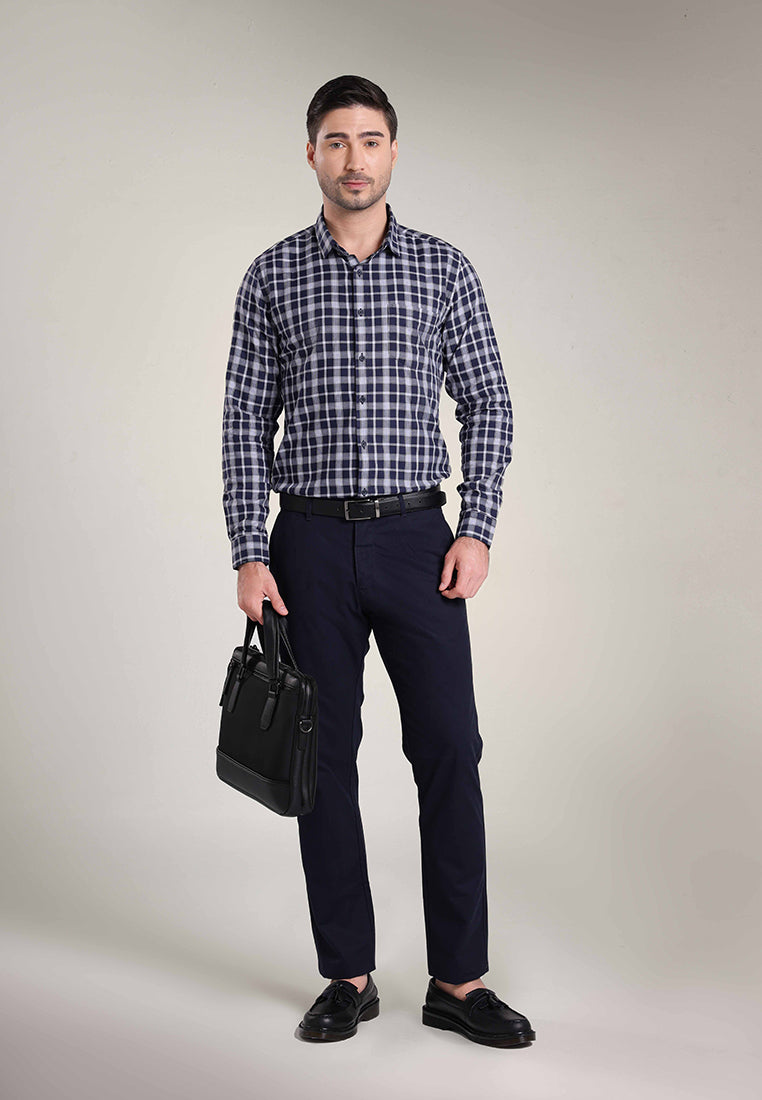 MOC Kemeja Lengan Panjang Pria ASHBY - BLUE