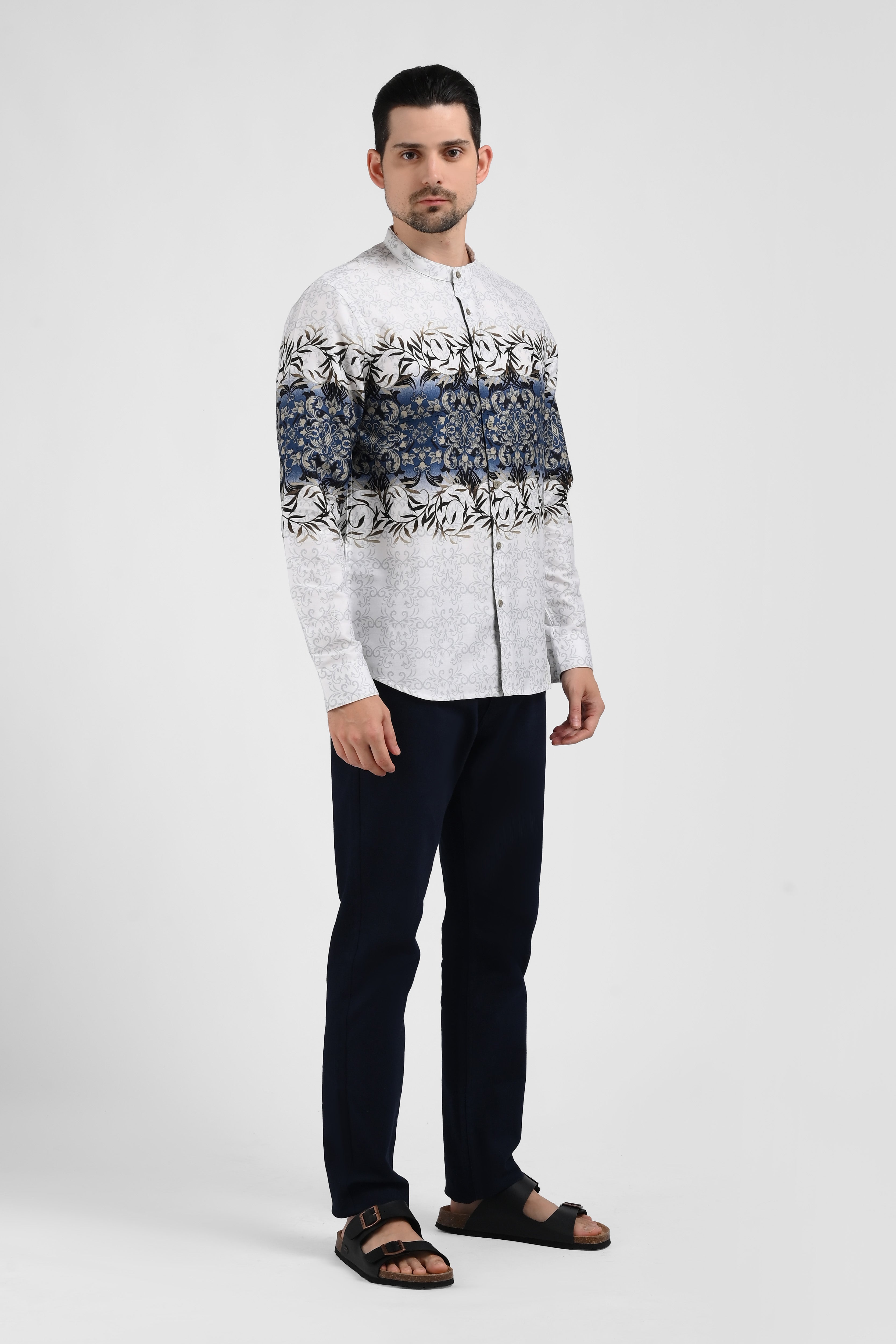 MOC Kemeja Batik Shanghai Lengan Panjang Pria HOGAN-WHITE