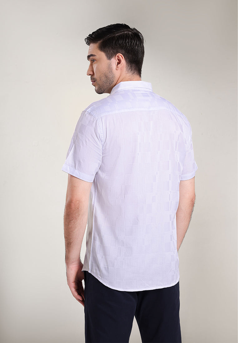 MOC Kemeja Lengan Pendek Pria BRECON - White