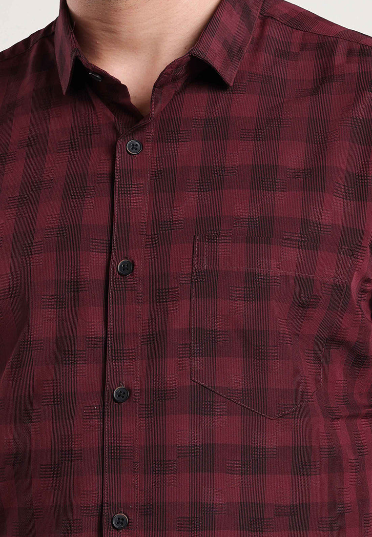 MOC Kemeja Lengan Panjang Pria KENT-MAROON