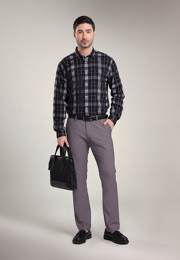 MOC Kemeja Lengan Panjang Pria CAMPBL-BLACK