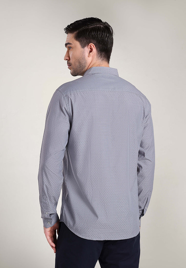 MOC Kemeja Lengan Panjang Pria NIXAN-GREY