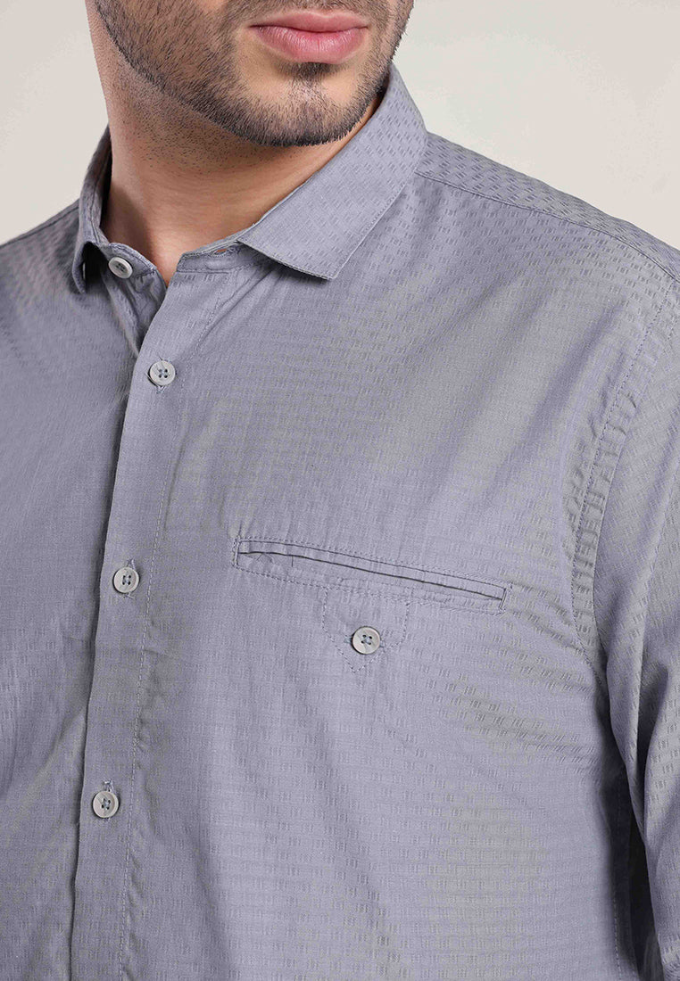 MOC Kemeja Lengan Panjang Pria NIXAN-GREY