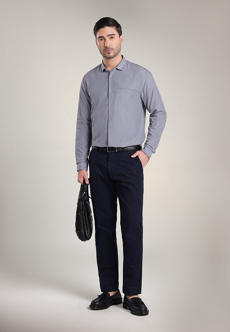 MOC Kemeja Lengan Panjang Pria NIXAN-GREY