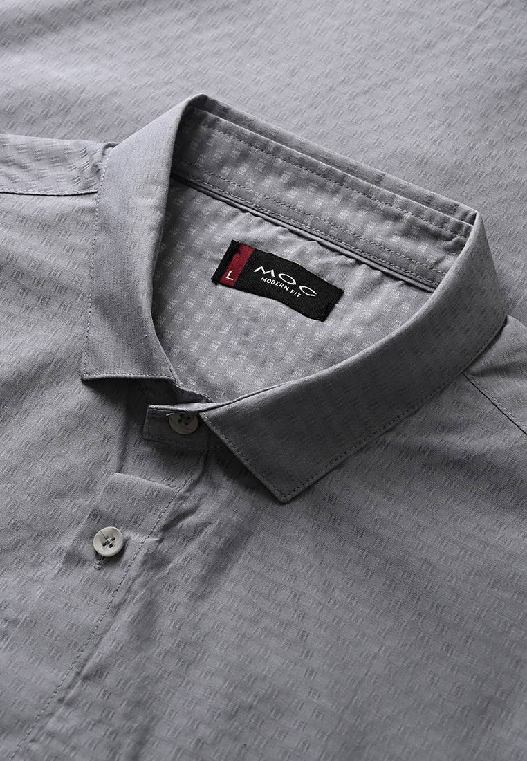 MOC Kemeja Lengan Panjang Pria NIXAN-GREY