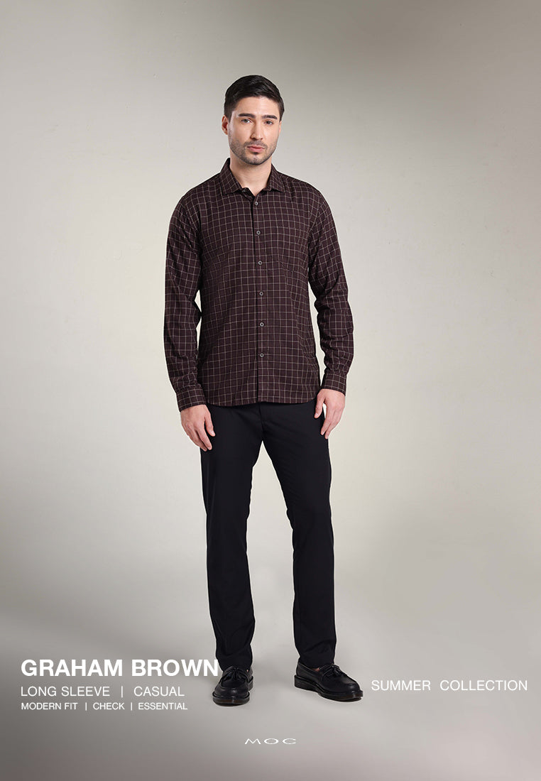 MOC Kemeja Lengan Panjang Pria GRAHAM - BROWN