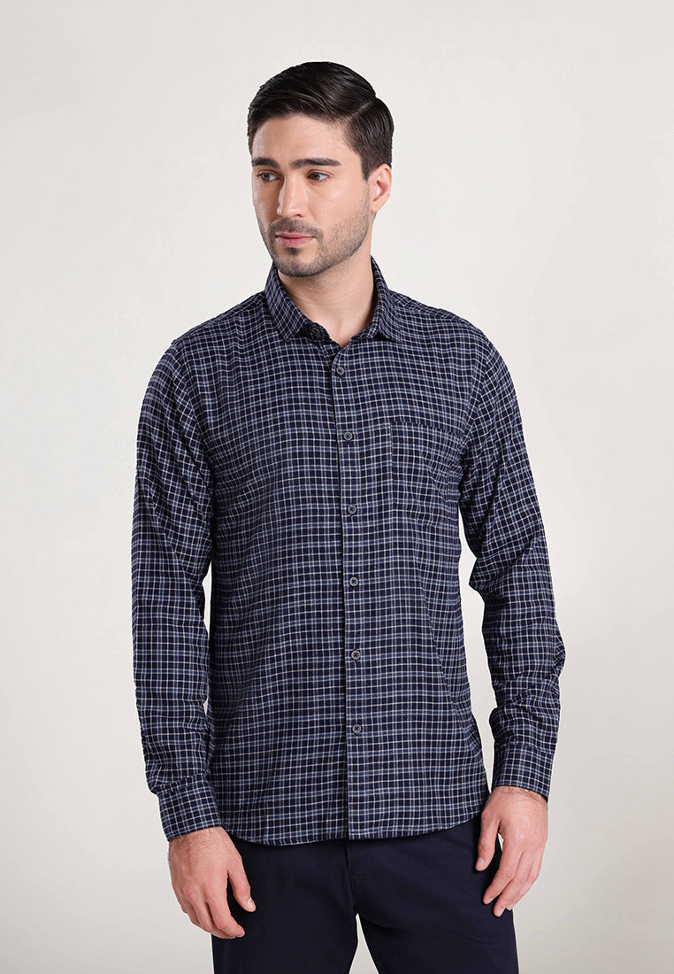 MOC Kemeja Lengan Panjang Pria GRAHAM - NAVY