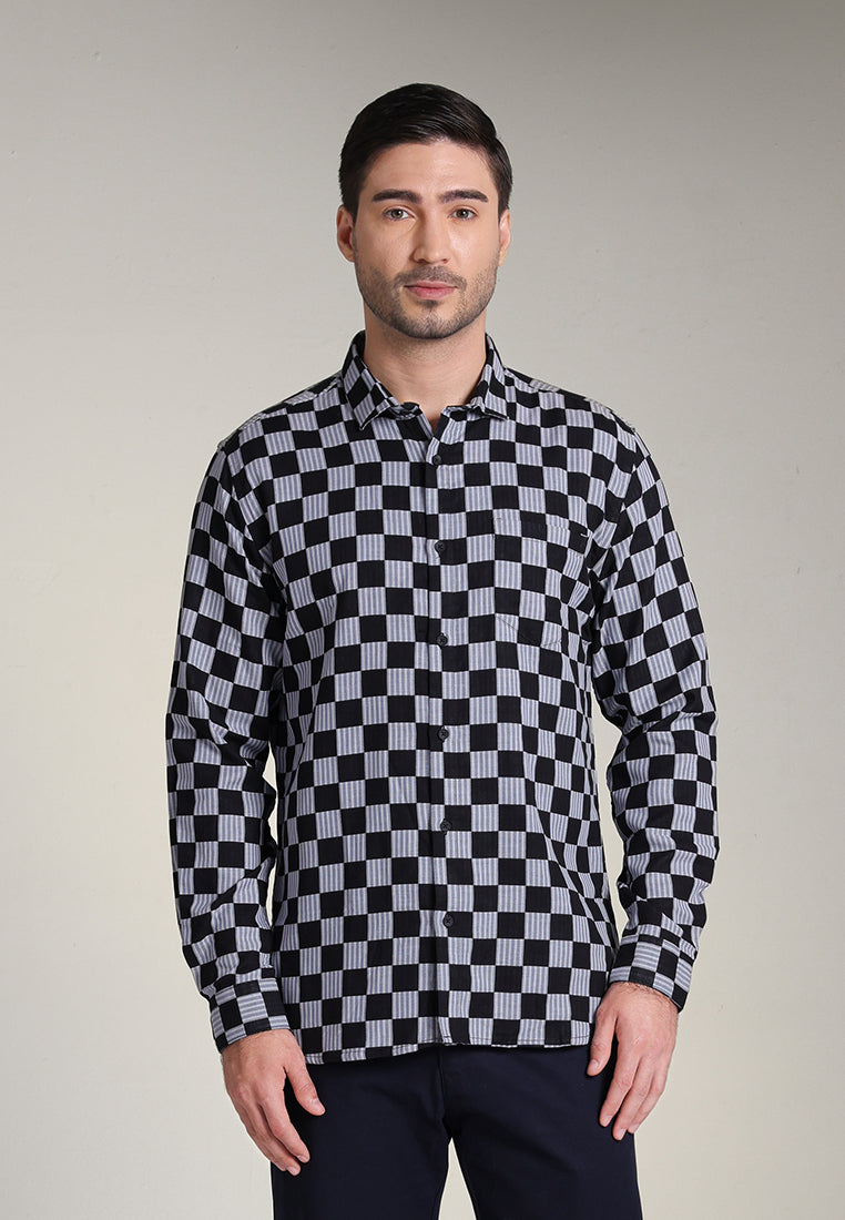 MOC Kemeja Lengan Panjang Pria HEMLEET - BLUE