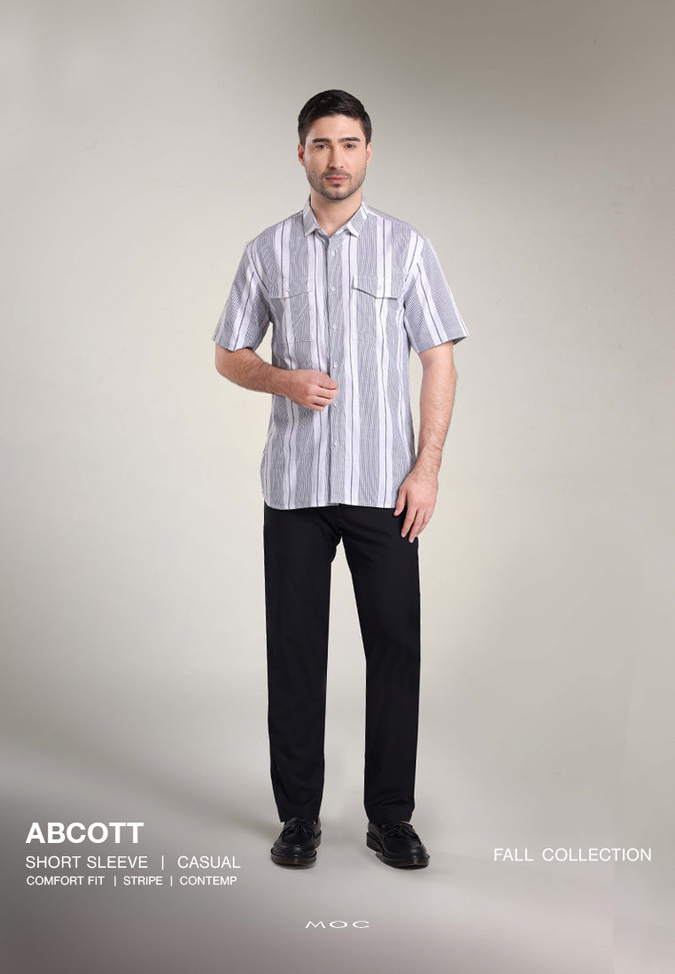 MOC Kemeja Lengan Pendek Pria ABCOTT - White