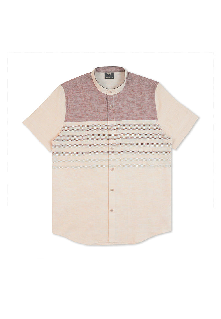 Men's Top by MOC Kemeja Koko Lengan Panjang Pria Adhara - Khaki