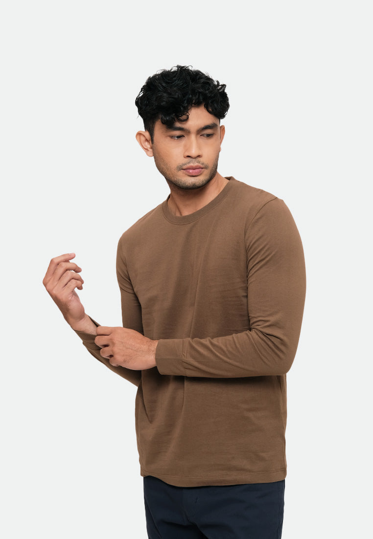 MOC T-Shirt Lengan Panjang Pria ABERDEEN - LIGHT BROWN