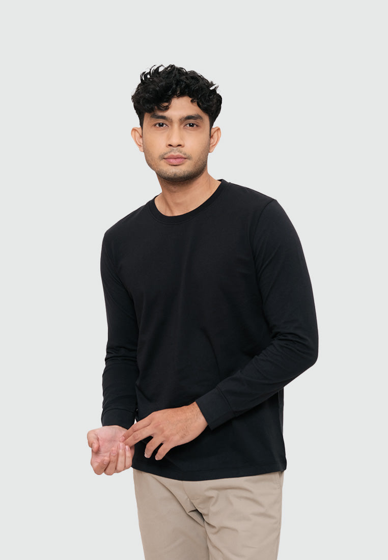 MOC T-Shirt Lengan Panjang Pria ABERDEEN - BLACK