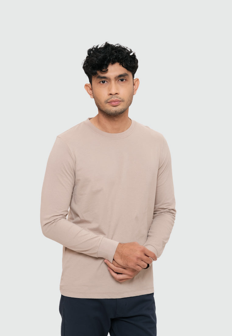MOC T-Shirt Lengan Panjang Pria ABERDEEN - BEIGE