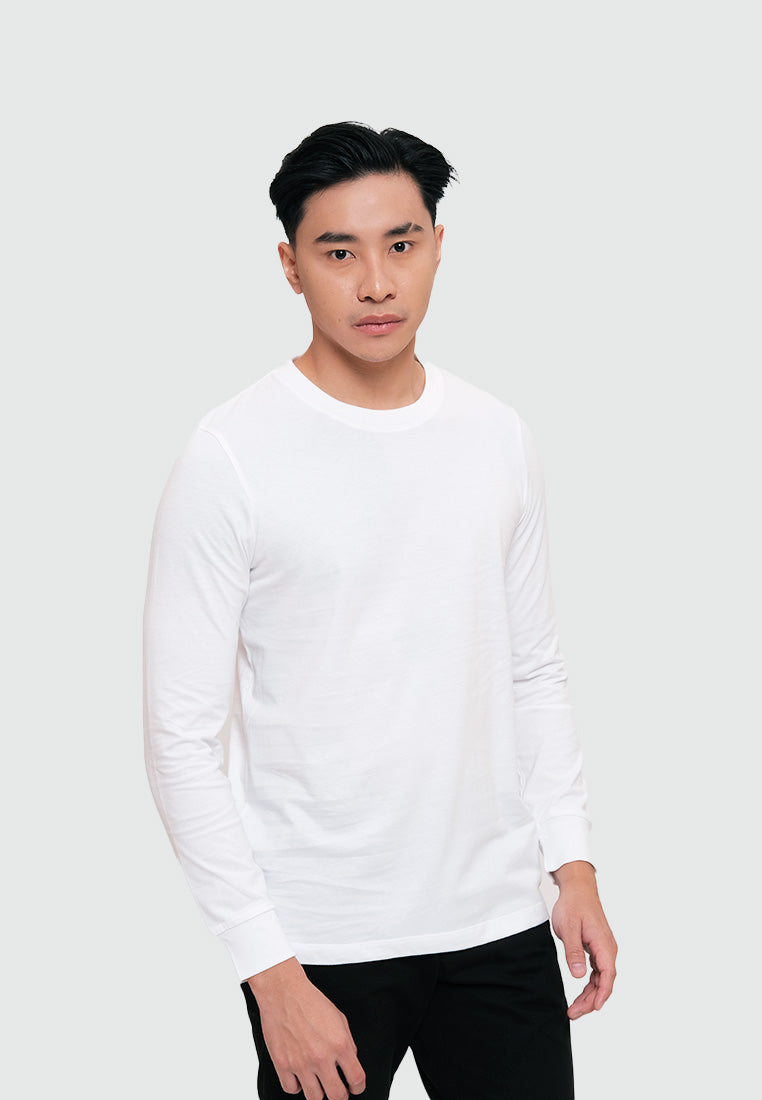 MOC T-Shirt Lengan Panjang Pria ABERDEEN - WHITE