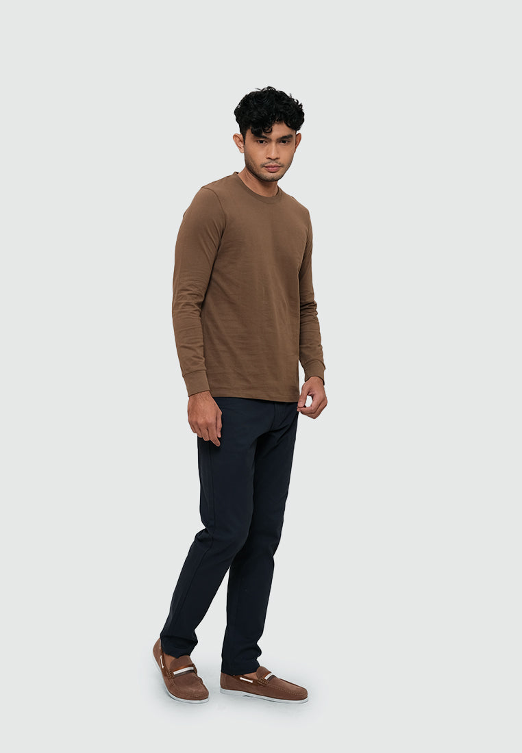 MOC T-Shirt Lengan Panjang Pria ABERDEEN - LIGHT BROWN