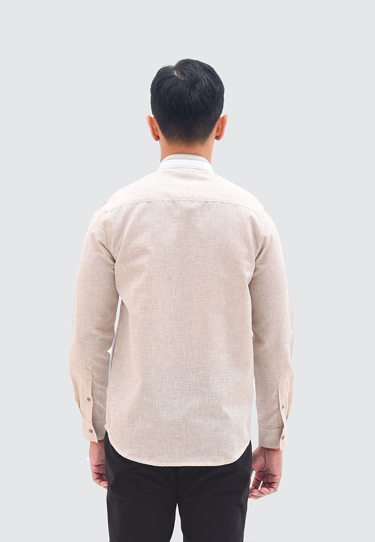 MOC Kemeja Koko Lengan Panjang Pria PASHA - KHAKI