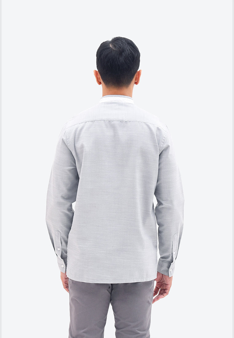 MOC Kemeja Koko Lengan Panjang Pria PEPPI - GREY