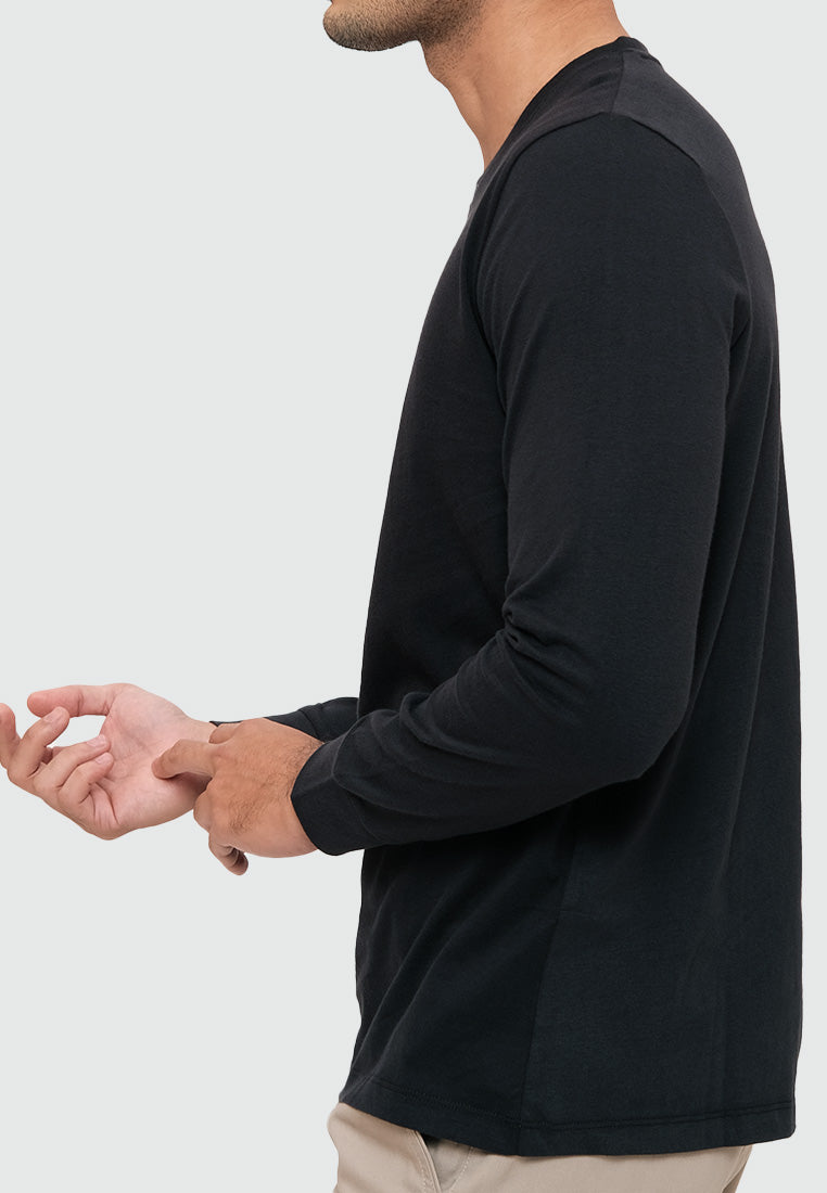 MOC T-Shirt Lengan Panjang Pria ABERDEEN - BLACK