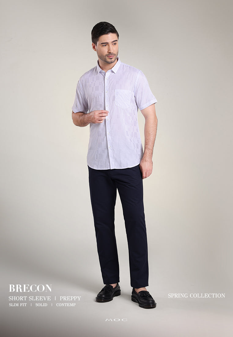 MOC Kemeja Lengan Pendek Pria BRECON - White