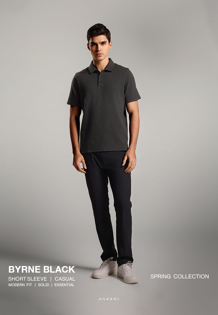 MOC - Kaos Polo Pria Lengan Pendek Byrne - Black
