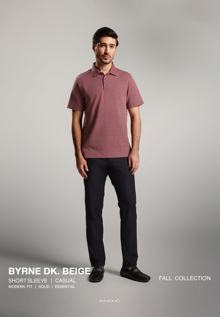 MOC - Kaos Polo Pria Lengan Pendek Byrne - Dark Beige
