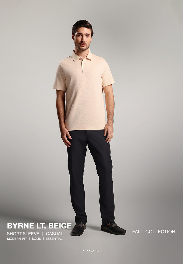 MOC - Kaos Polo Pria Lengan Pendek Byrne - Light Beige