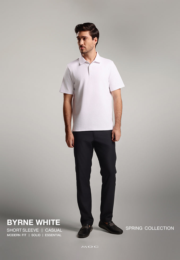 MOC - Kaos Polo Pria Lengan Pendek Byrne - White