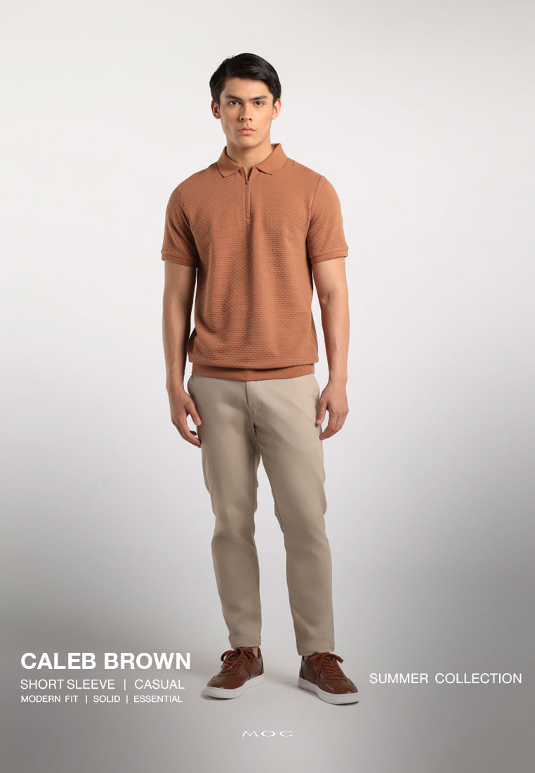 MOC - Kaos Polo Pria Lengan Pendek Caleb - Brown