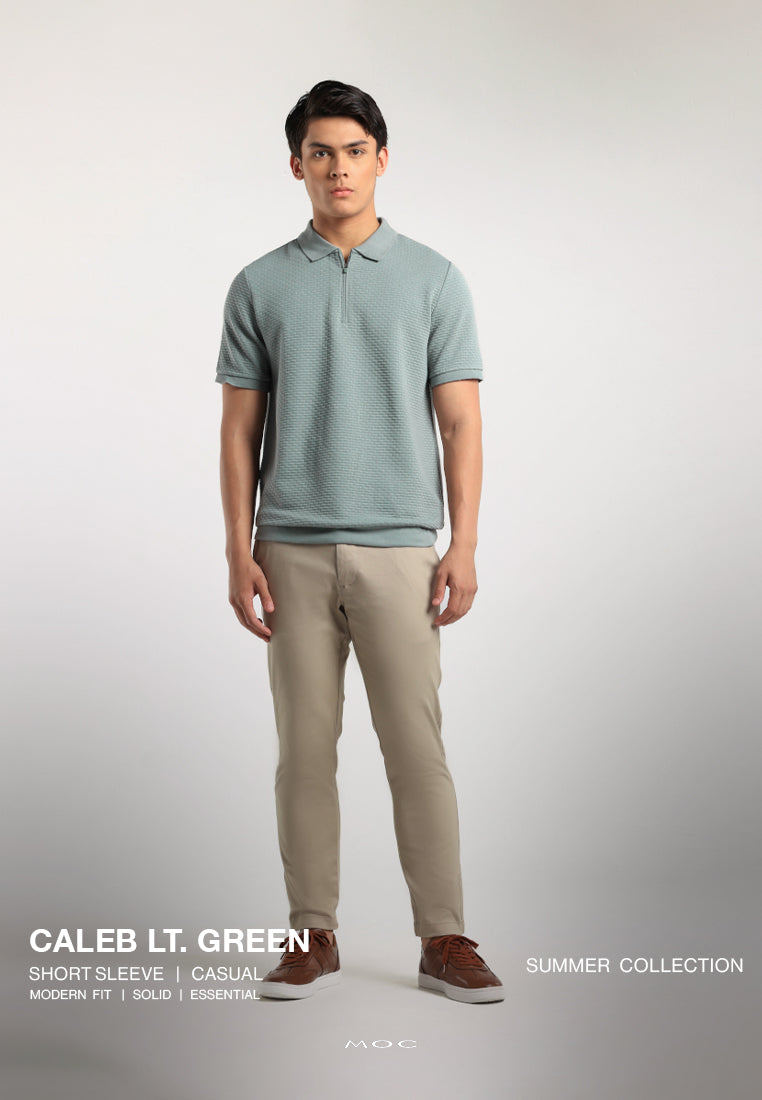 MOC - Kaos Polo Pria Lengan Pendek Caleb - Light Green
