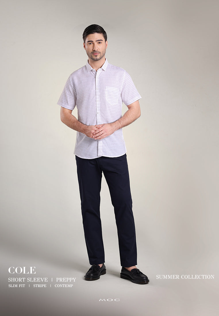 MOC Kemeja Lengan Pendek Pria COLE - WHITE