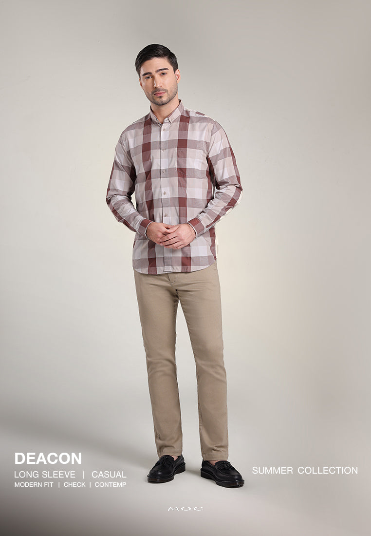 MOC Kemeja Lengan Panjang Pria DEACON - Light Brown