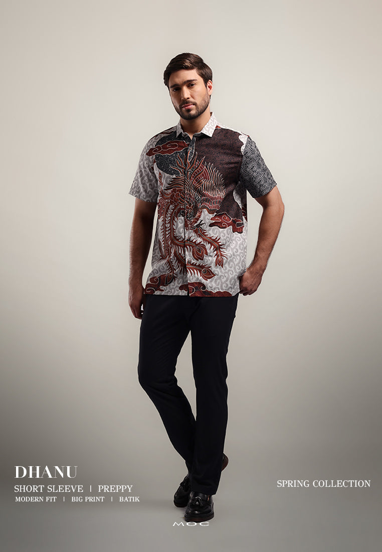 MOC Kemeja Batik Lengan Pendek Pria DHANU - BEIGE