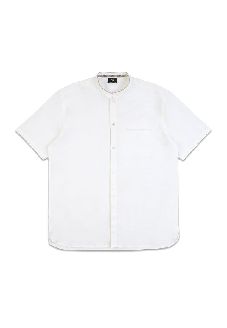 Men's Top by MOC Kemeja Shanghai Lengan Pendek Pria Eldar - White