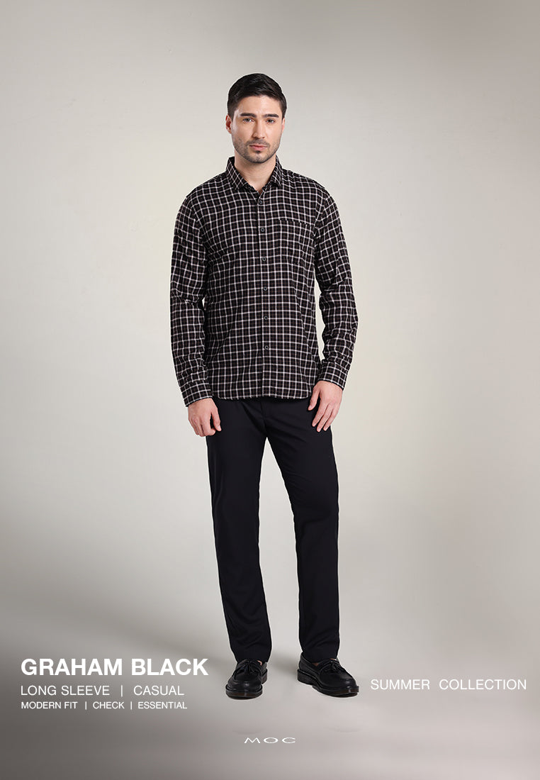 MOC Kemeja Lengan Panjang Pria GRAHAM - Black