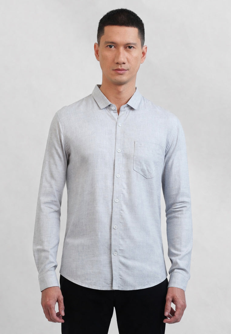 MOC Kemeja Lengan Panjang Pria MARIO - GREY