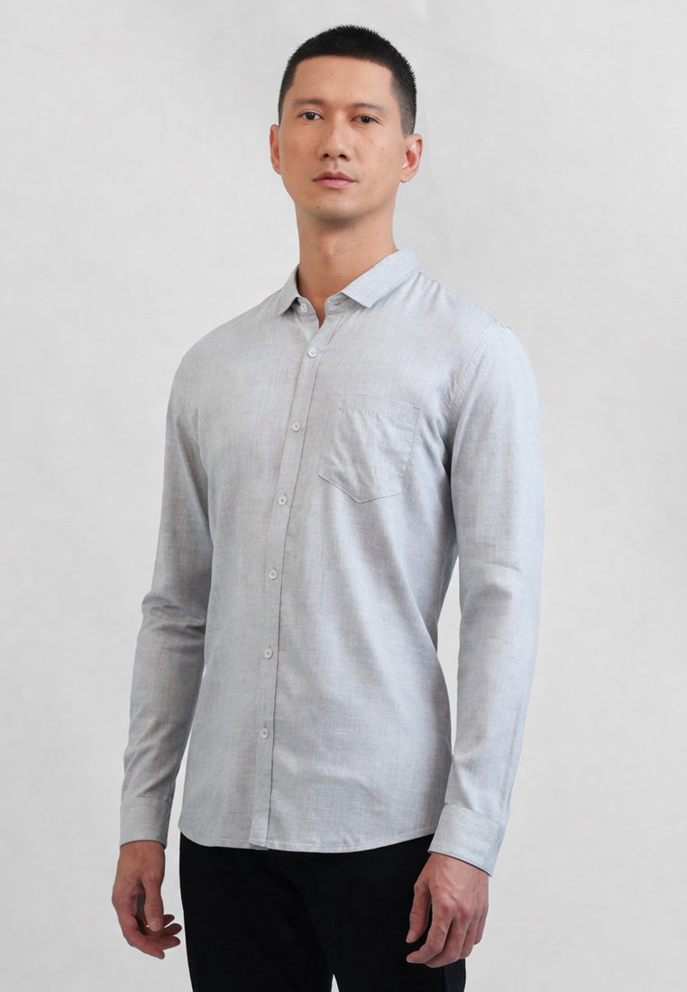 MOC Kemeja Lengan Panjang Pria MARIO - GREY