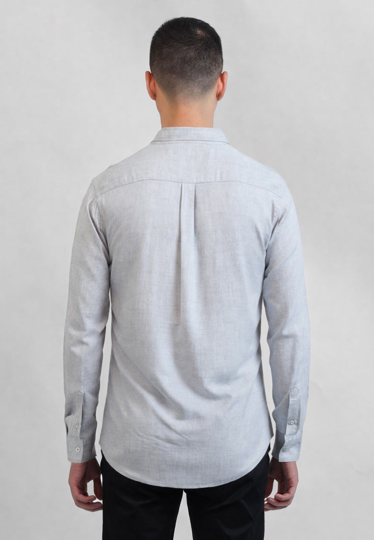 MOC Kemeja Lengan Panjang Pria MARIO - GREY