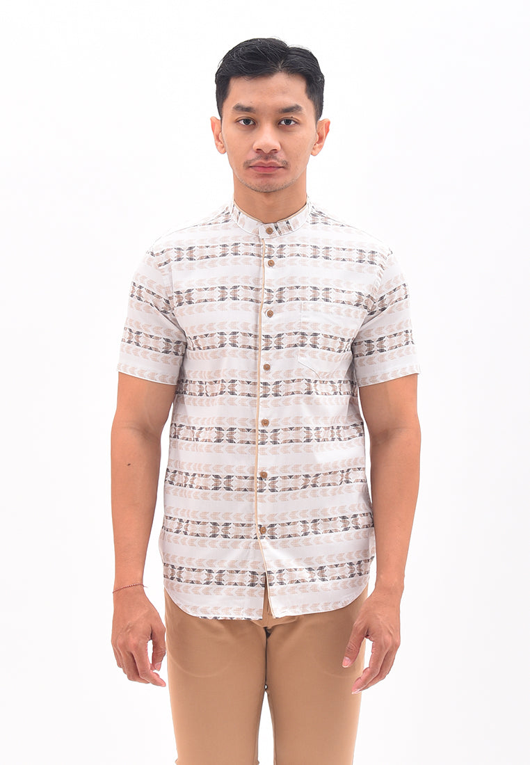 Men's Top by MOC Kemeja Koko Lengan Pendek Pria Gosling - Khaki