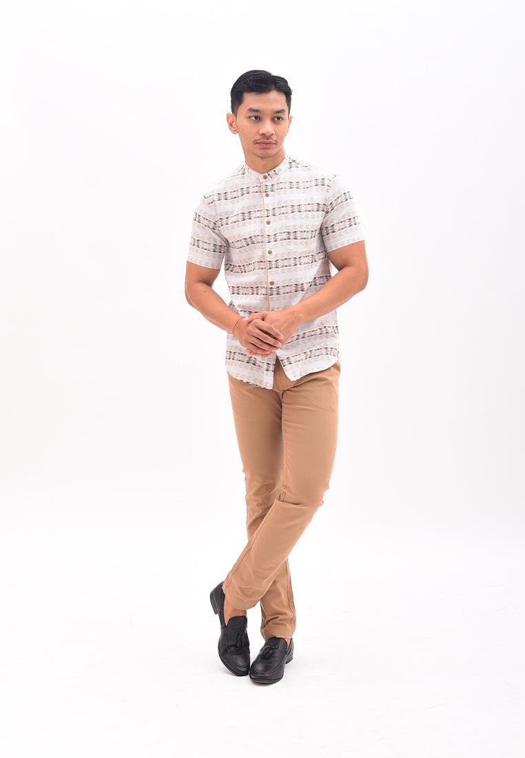 Men's Top by MOC Kemeja Koko Lengan Pendek Pria Gosling - Khaki