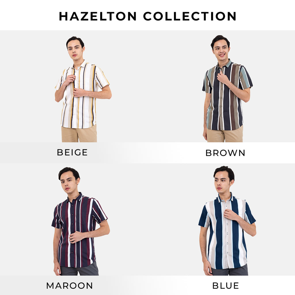 Men's Top By MOC Kemeja Lengan Pendek Pria Modern Fit Hazelton Best Seller