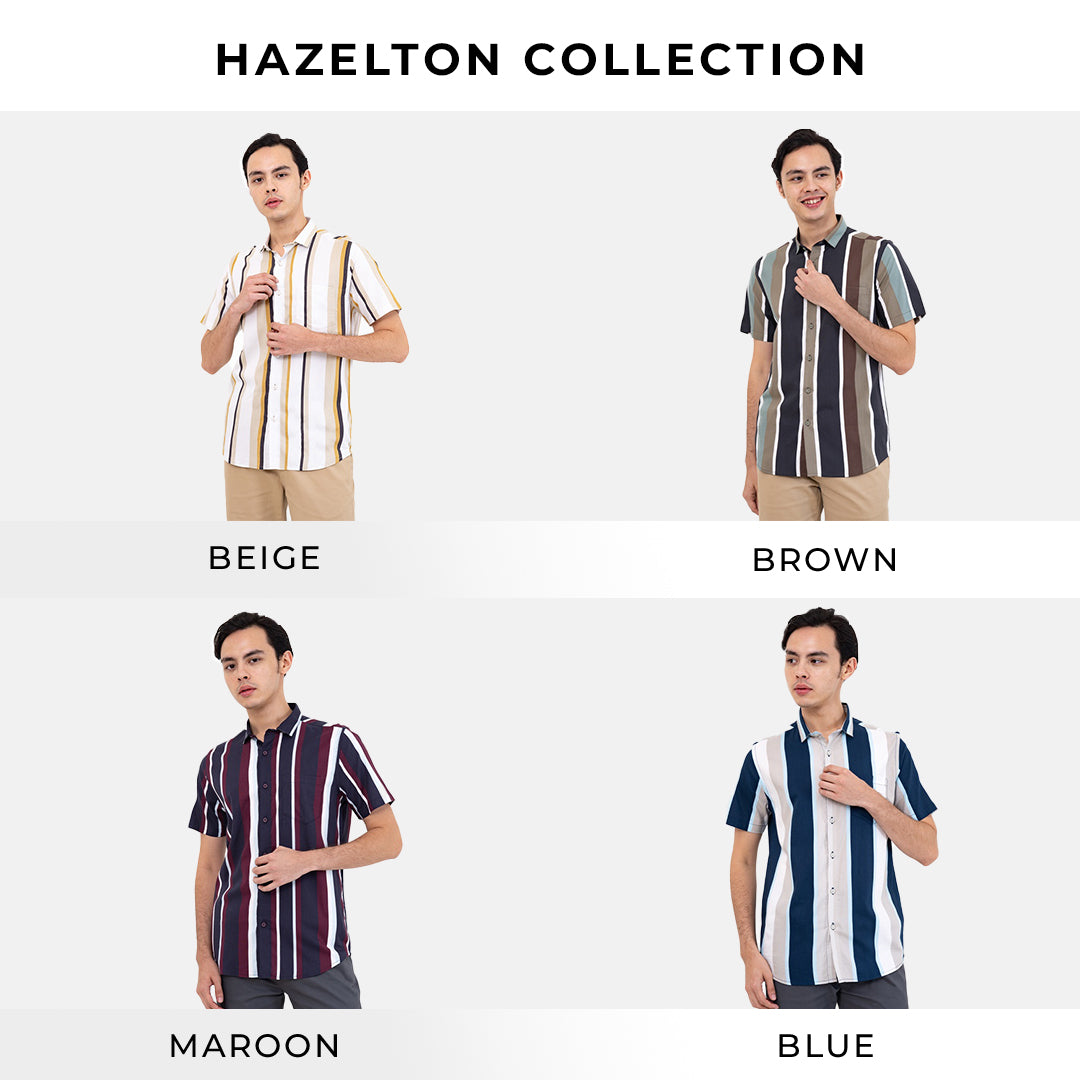 Men's Top By MOC Kemeja Lengan Pendek Pria Modern Fit Hazelton Best Seller