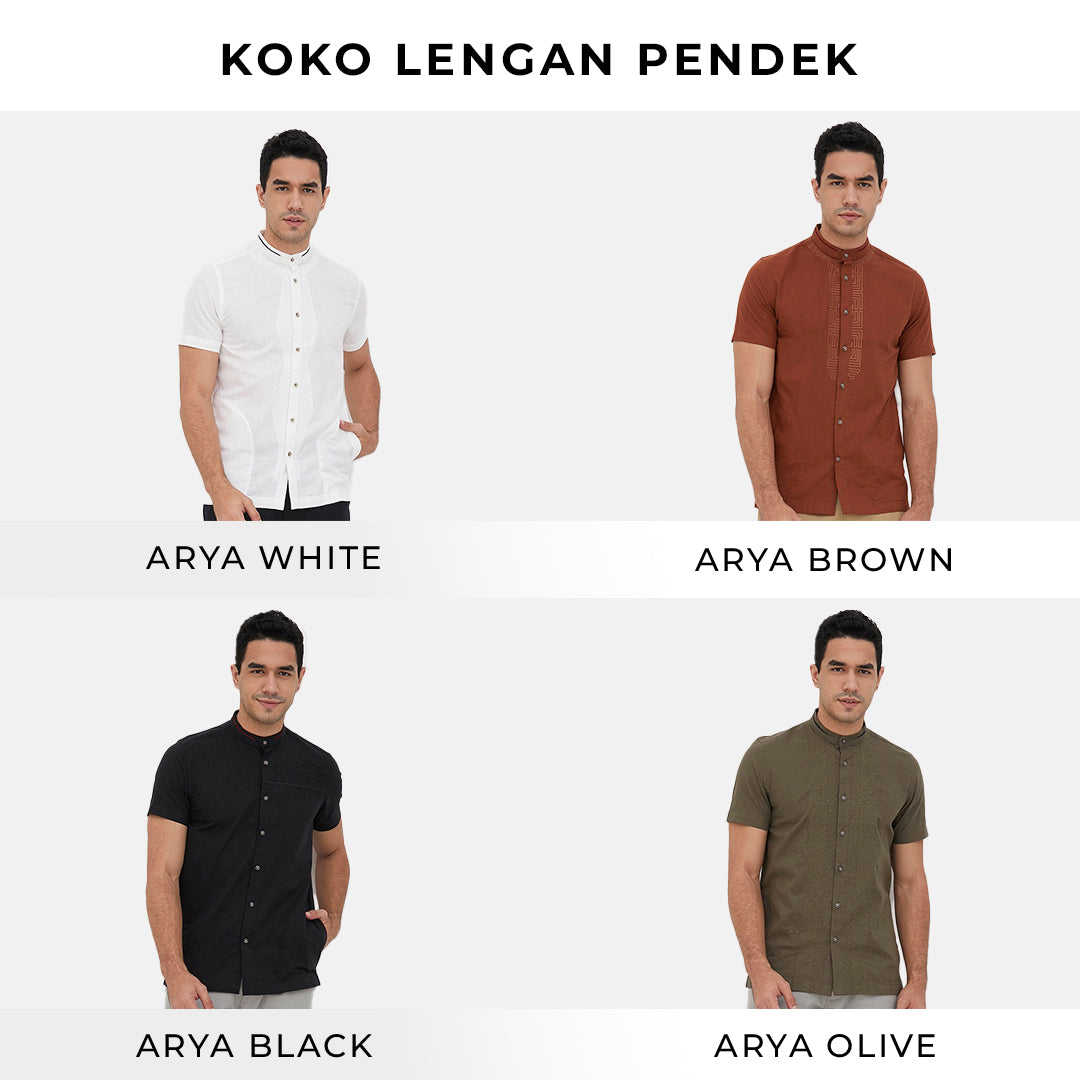 Men's Top by MOC Kemeja Koko Pria Lengan Pendek Arya