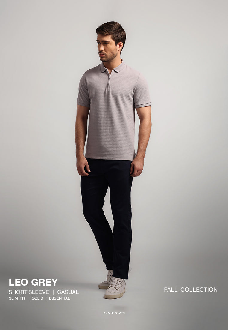 MOC Kaos Polo Lengan Pendek Pria Leo - Grey
