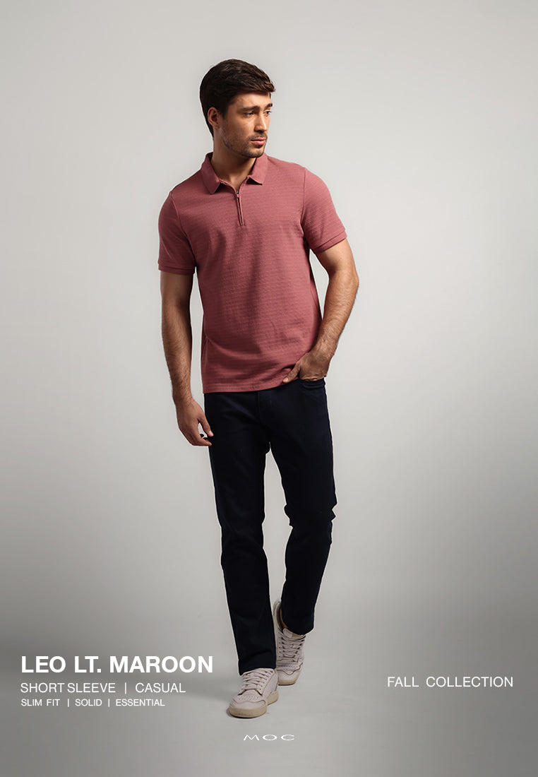 MOC Kaos Polo Lengan Pendek Pria Leo - Light Maroon