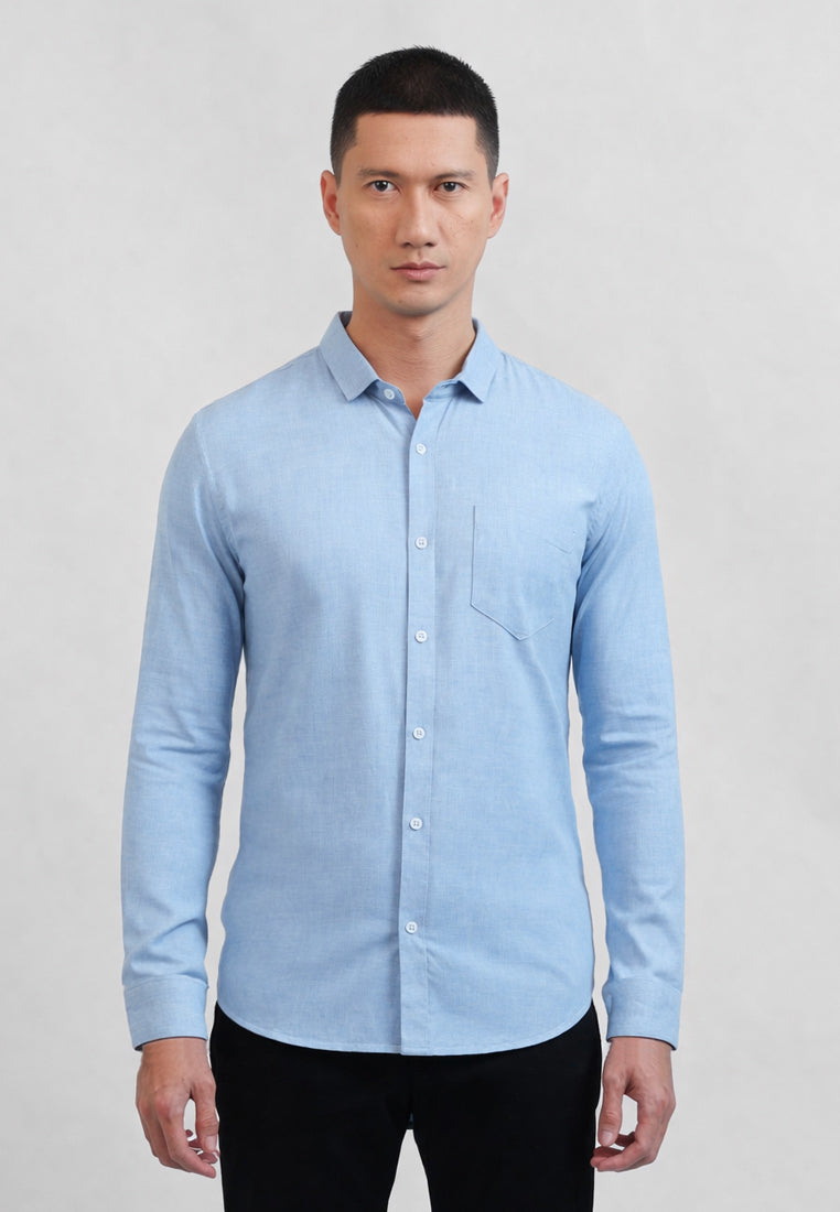 MOC Kemeja Lengan Panjang Pria MARIO - LIGHT BLUE