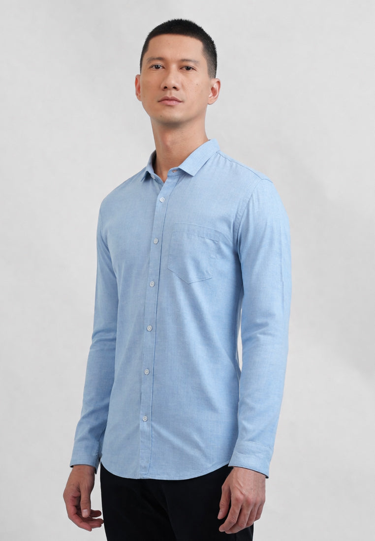 MOC Kemeja Lengan Panjang Pria MARIO - LIGHT BLUE
