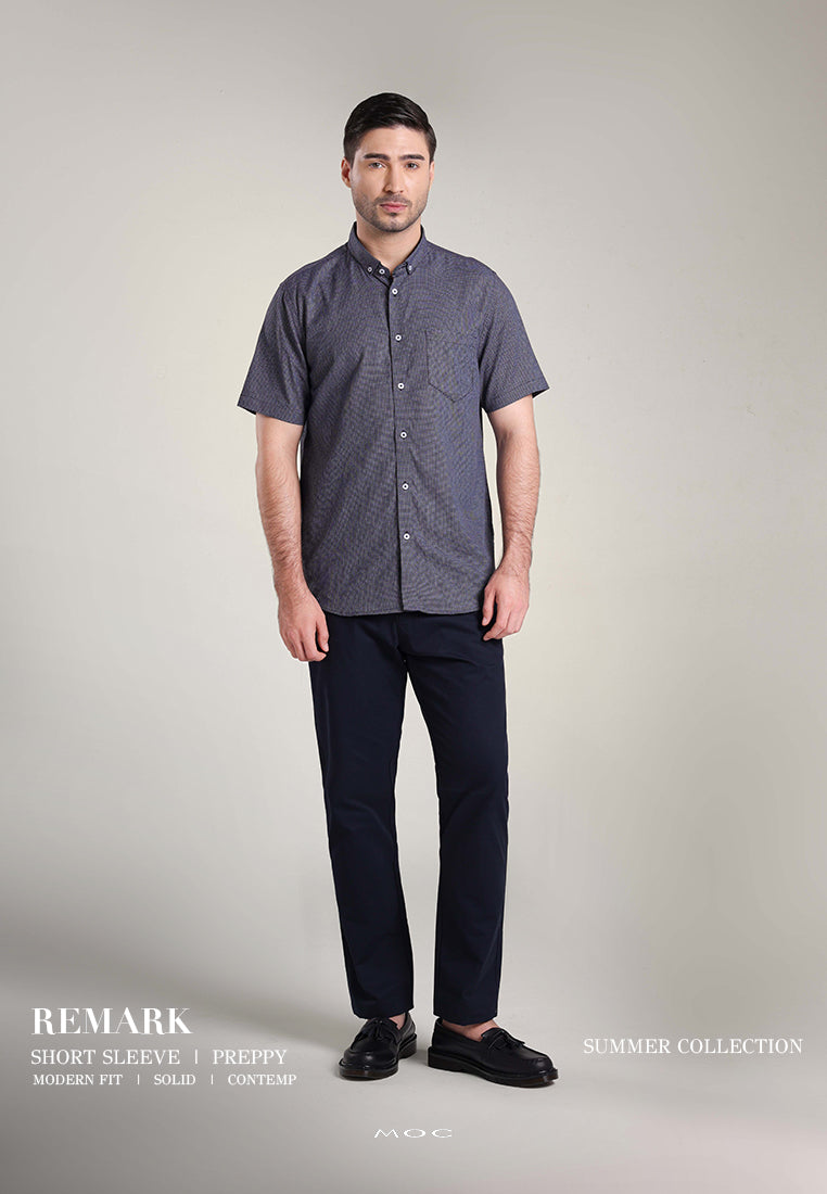 MOC Kemeja Lengan Pendek Pria REMARK - Black