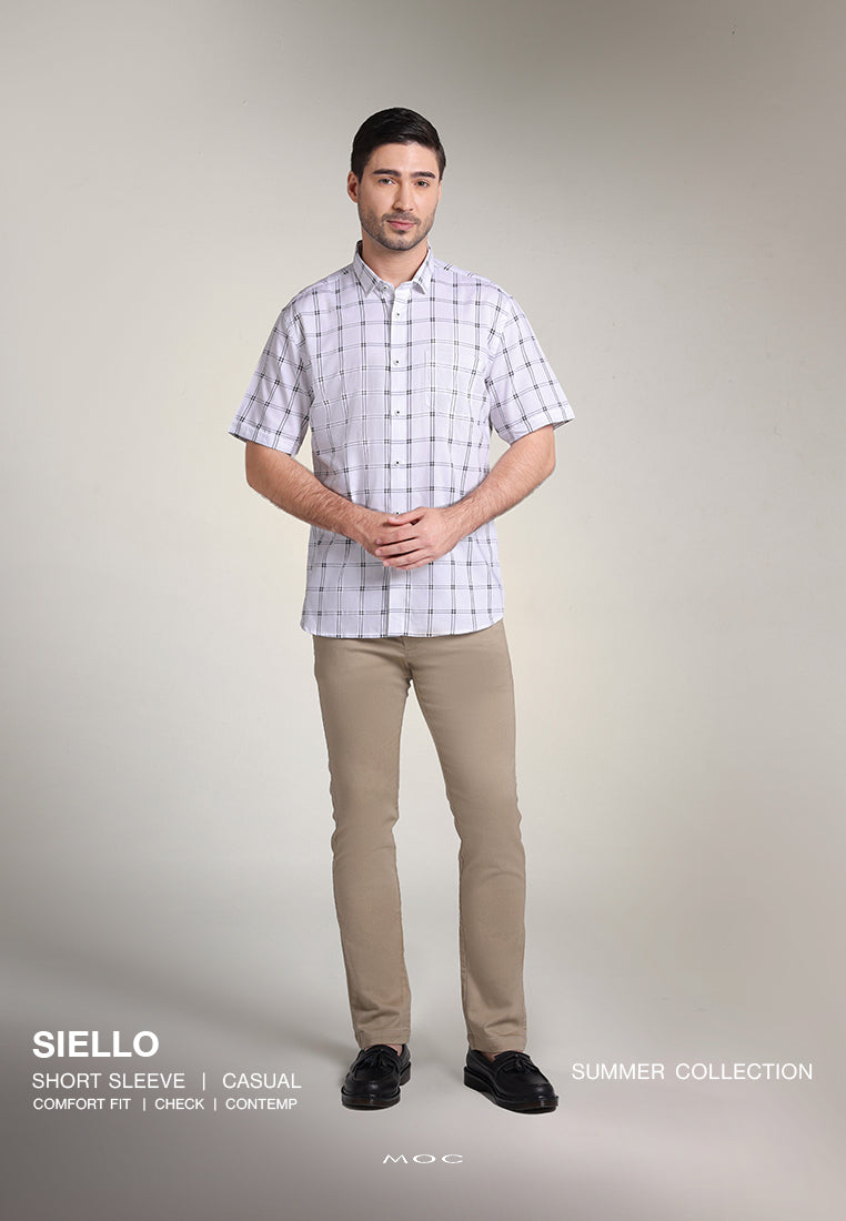 MOC Kemeja Lengan Pendek Pria SIELLO - White